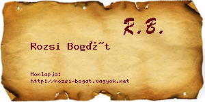 Rozsi Bogát névjegykártya